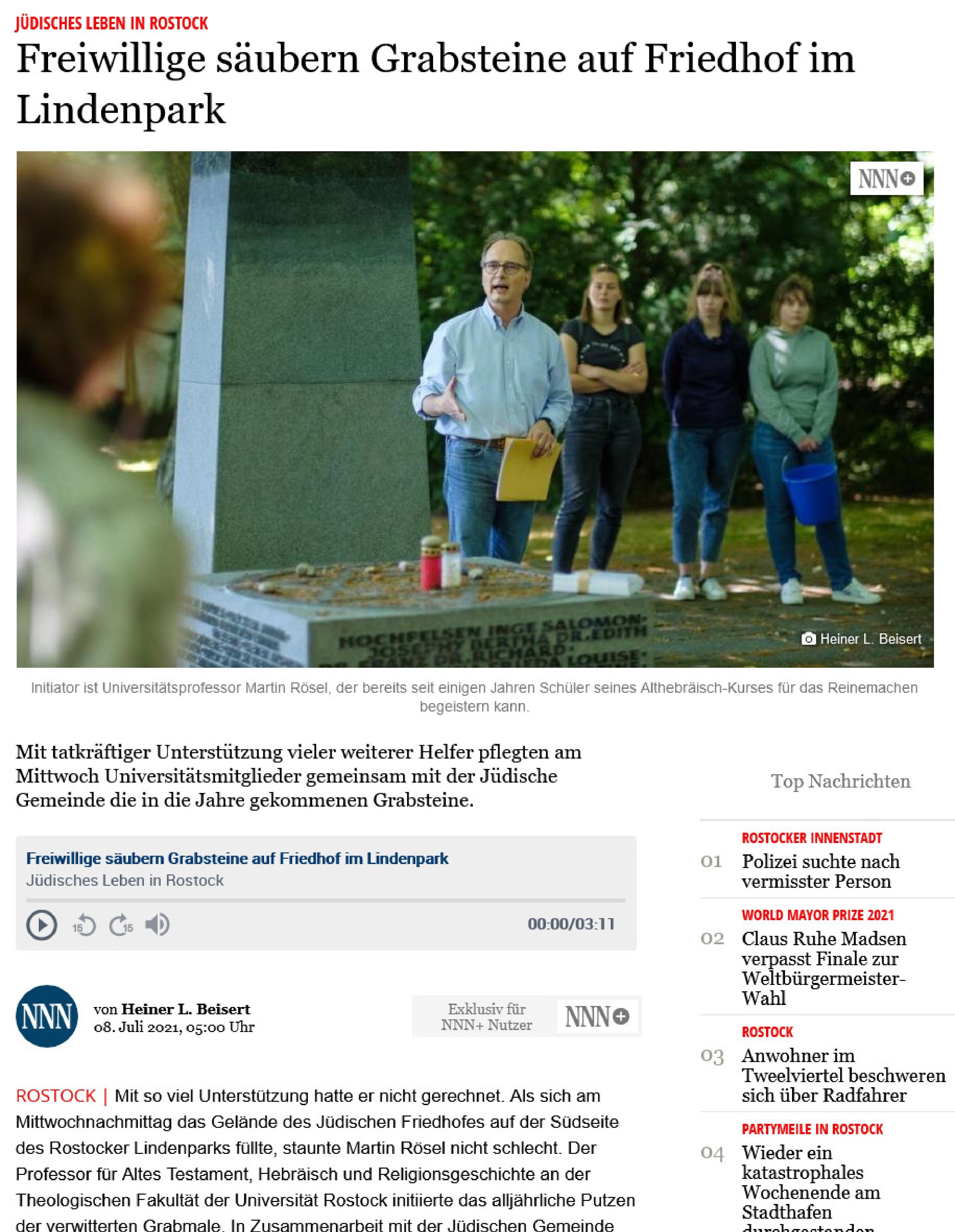 20210708 NNN Freiwillige säubern Grabsteine gekürzt