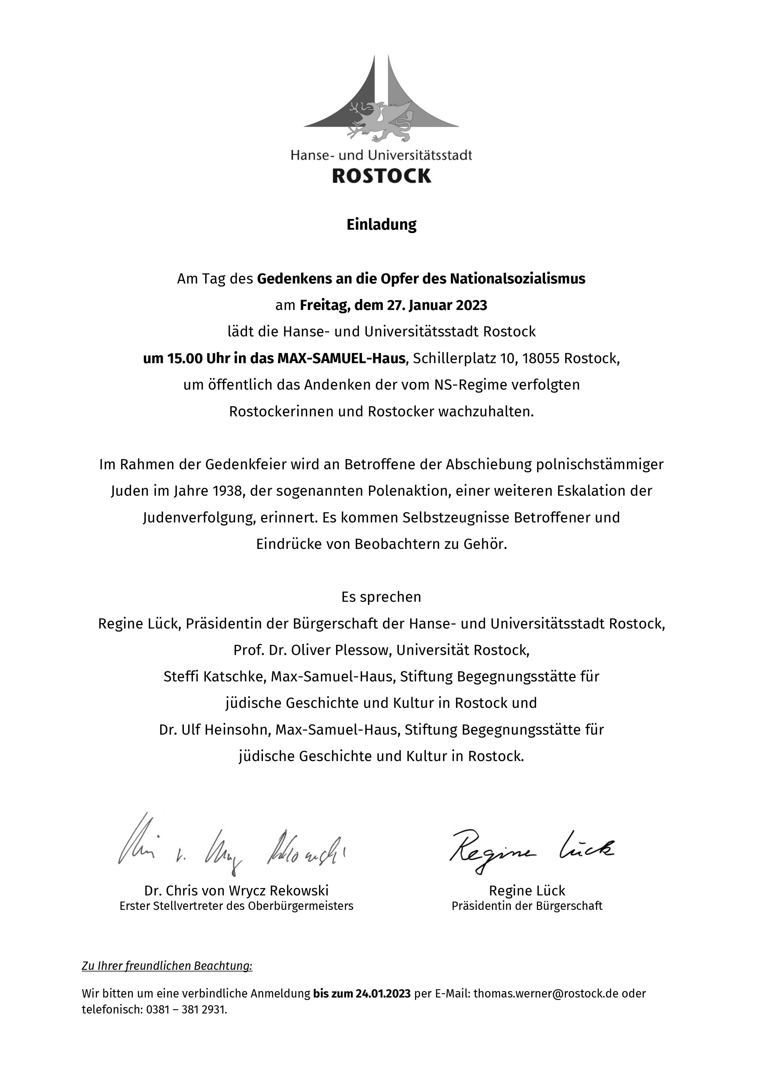 Einladung Gedenktag 2023